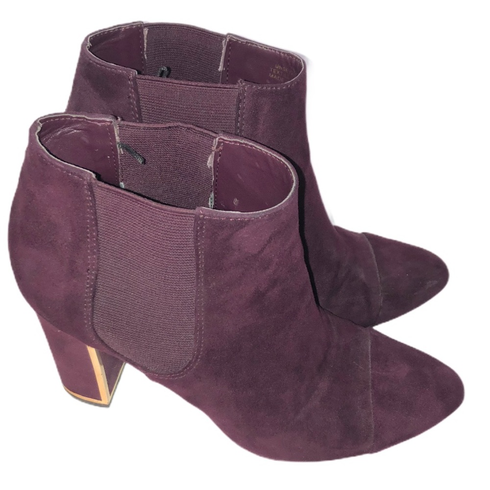 Unisa suede ankle booties burgundy 8